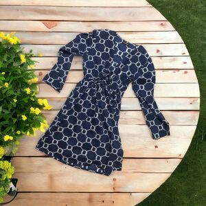 SHIRALEAH Cool Cotton Blue White Nautical Print Mini Dress Swimsuit Cover-up XL